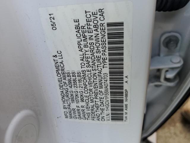 2021 HONDA ACCORD EXL 1HGCV1F55MA074703