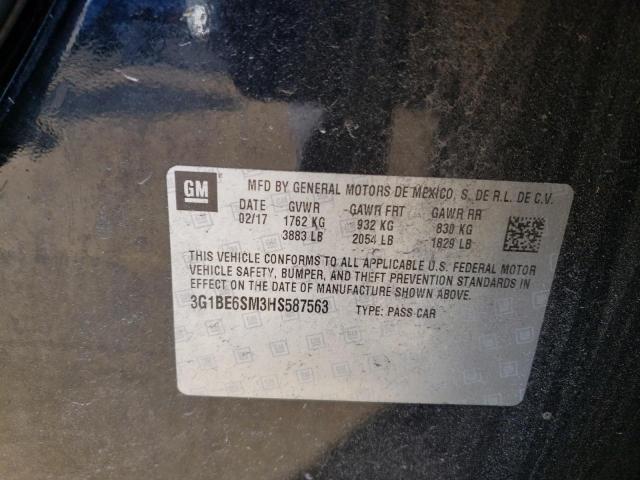 2017 Chevrolet Cruze Lt VIN: 3G1BE6SM3HS587563 Lot: 44731954