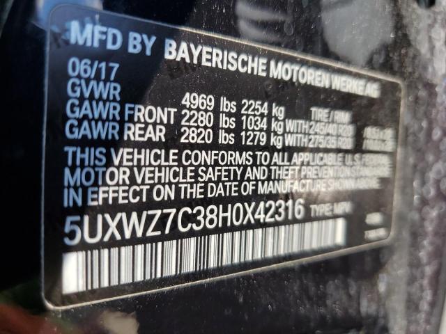 5UXWZ7C38H0X42316 2017 BMW X3, photo no. 14