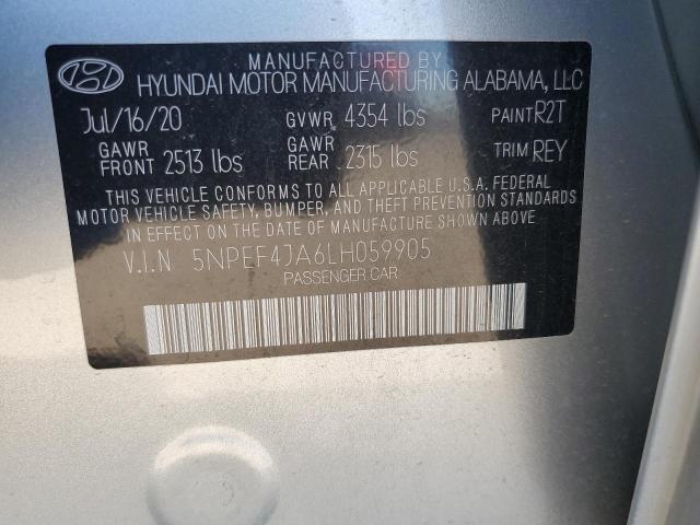 2020 HYUNDAI SONATA SEL 5NPEF4JA6LH059905