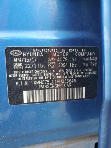 2017 HYUNDAI IONIQ SEL KMHC75LC1HU036646