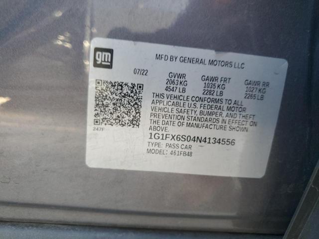 2022 CHEVROLET BOLT EV 2L - 1G1FX6S04N4134556