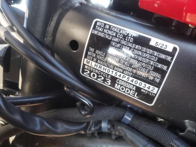 2023 HONDA CBR650 RA MLHRH0154P5400342
