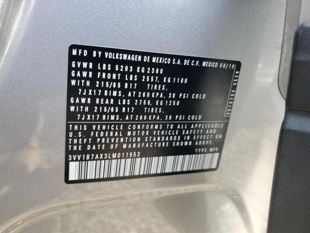 2020 VOLKSWAGEN TIGUAN S 3VV1B7AX3LM011953