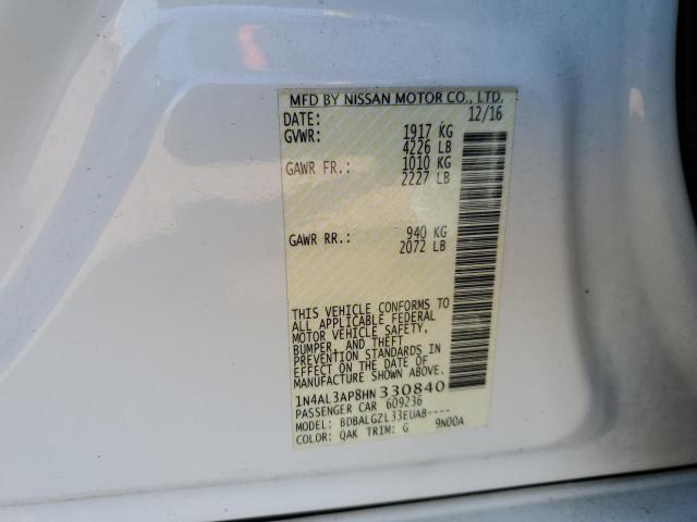2017 NISSAN ALTIMA 2.5 1N4AL3AP8HN330840