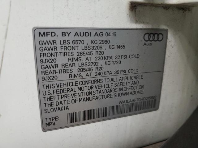 VIN WA1LAAF70HD015892 2017 Audi Q7, Premium Plus no.13