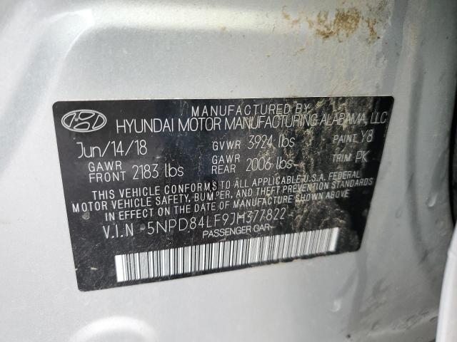 2018 HYUNDAI ELANTRA SE 5NPD84LF9JH377822
