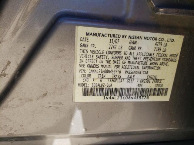 2008 Nissan Altima 2.5 VIN: 1N4AL21E08N459776 Lot: 44007494