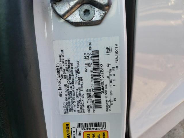 2016 FORD FUSION SE 3FA6P0H71GR135933