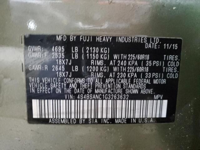 2016 SUBARU OUTBACK 2. 4S4BSANC1G3263632