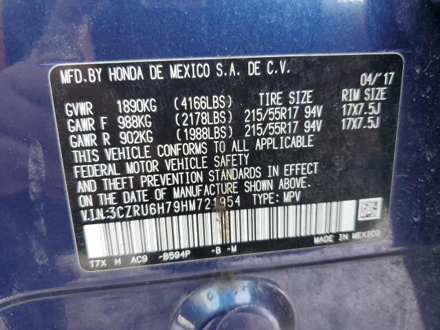 2017 HONDA HR-V EXL 3CZRU6H79HM721954