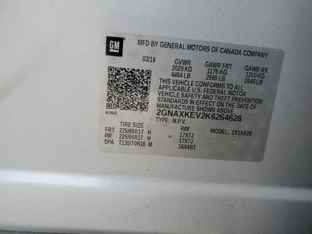 2019 CHEVROLET EQUINOX LT 2GNAXKEV2K6264628