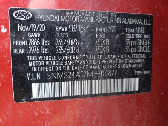 2021 HYUNDAI SANTA FE S 5NMS24AJ7MH306877