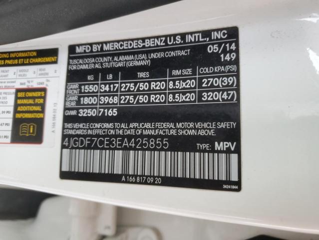 VIN 4JGDF7CE3EA425855 2014 Mercedes-Benz GL-Class, ... no.12