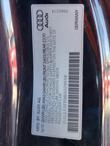 2011 Audi A5 Premium Plus VIN: WAULFAFR9BA029448 Lot: 41632734
