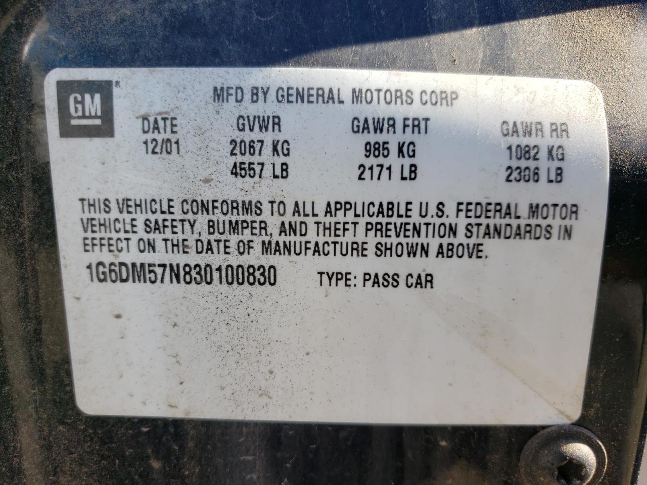 1G6DM57N830100830 2003 Cadillac Cts