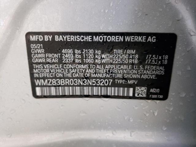 2022 MINI COOPERS WMZ83BR03N3N53207
