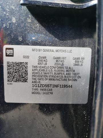 2022 Chevrolet Malibu Lt VIN: 1G1ZD5ST1NF119544 Lot: 61372954