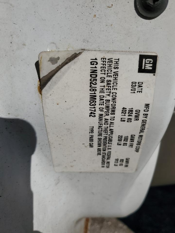 1G1ND52J81M631742 2001 Chevrolet Malibu