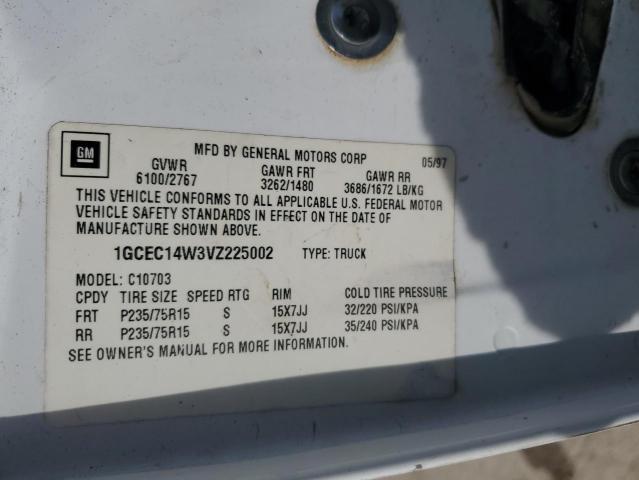 1997 Chevrolet Gmt-400 C1500 VIN: 1GCEC14W3VZ225002 Lot: 43806924