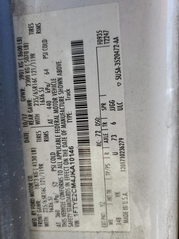 VIN: 1FTYE2CM4JKA10146 2018 FORD TRANSIT