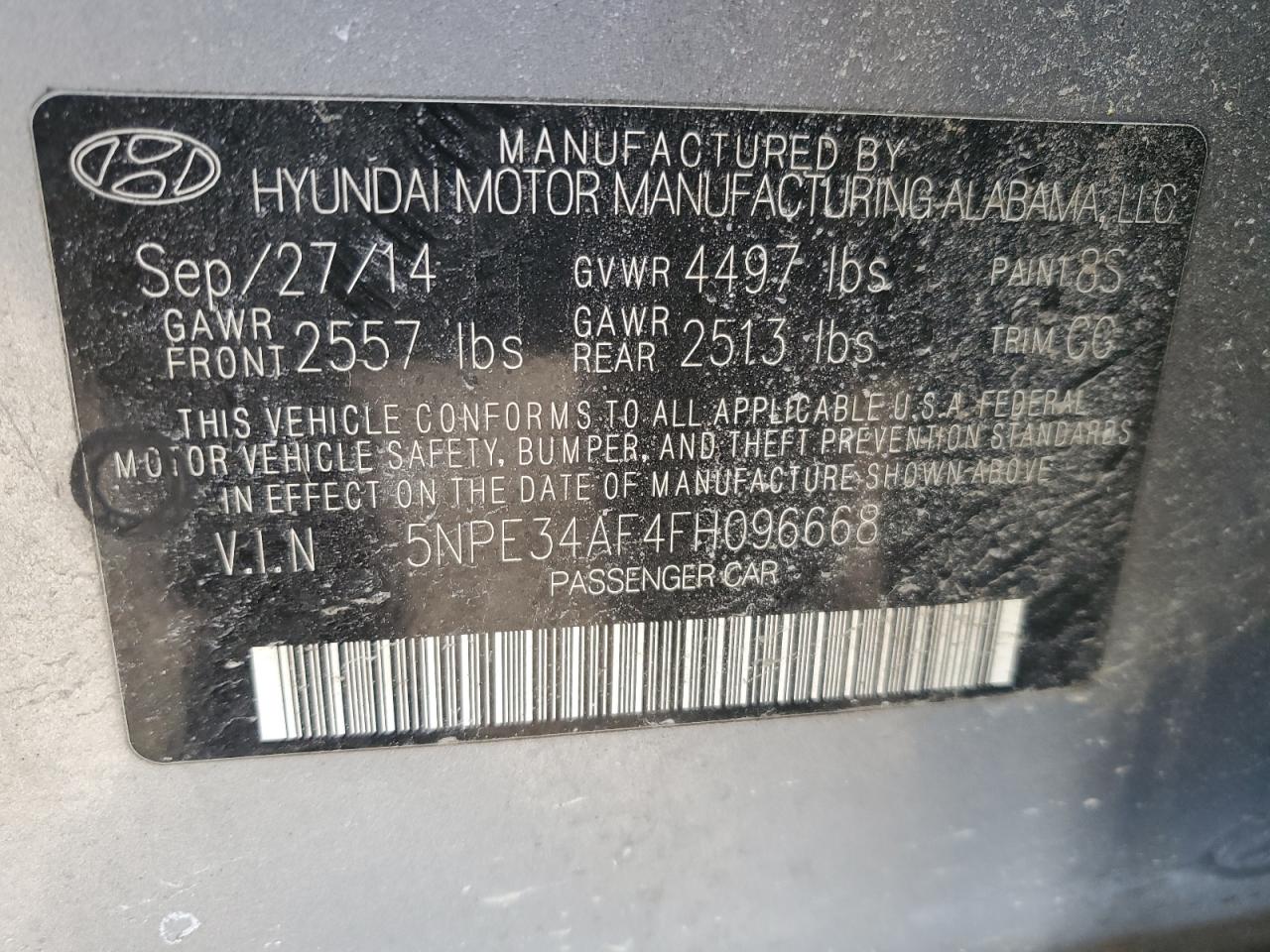 5NPE34AF4FH096668 2015 Hyundai Sonata Sport