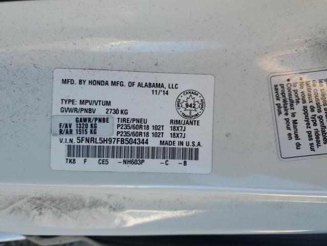 2015 HONDA ODYSSEY TO 5FNRL5H97FB504344