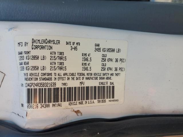 2005 Dodge Grand Caravan Se VIN: 1D4GP24R35B321639 Lot: 54218864