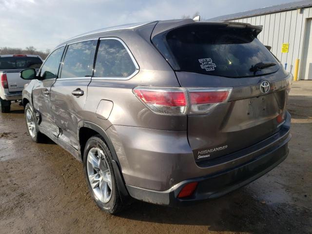 VIN 5TDDKRFH1ES007086 2014 Toyota Highlander, Limited no.2