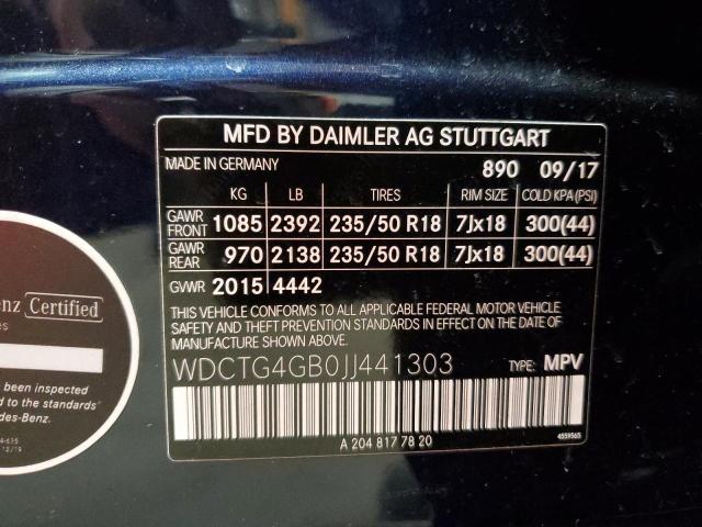 VIN WDCTG4GB0JJ441303 2018 Mercedes-Benz GLA-Class,... no.12