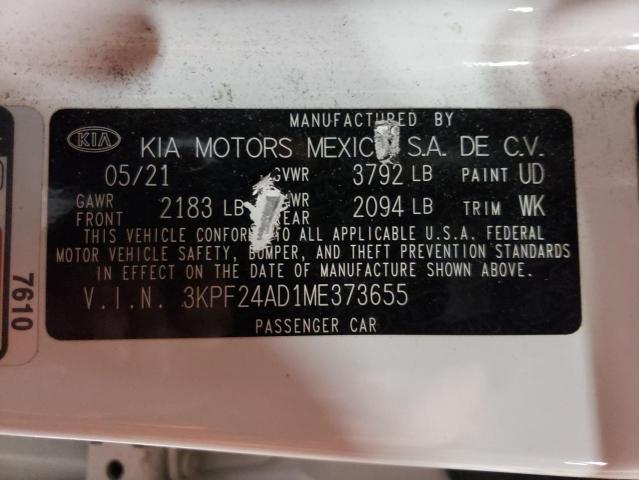 2021 KIA FORTE FE - 3KPF24AD1ME373655