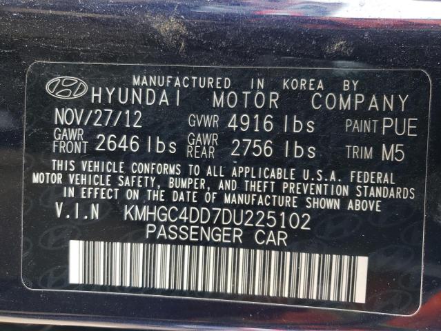 2013 Hyundai Genesis 3.8L VIN: KMHGC4DD7DU225102 Lot: 43046674