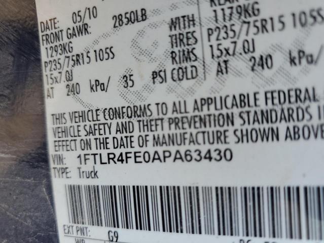 2010 Ford Ranger Super Cab VIN: 1FTLR4FE0APA63430 Lot: 41639154