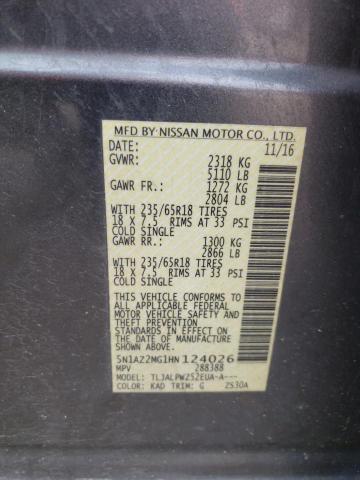 2017 NISSAN MURANO S - 5N1AZ2MG1HN124026