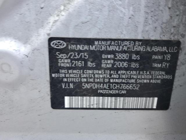 2016 HYUNDAI ELANTRA SE 5NPDH4AE1GH766652