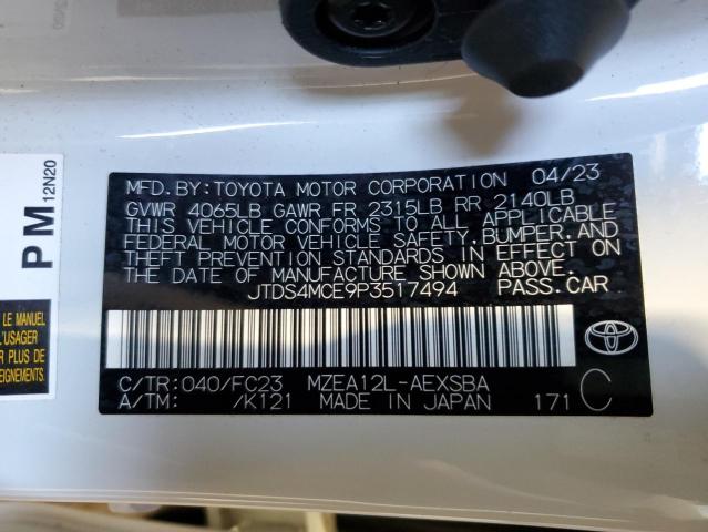 2023 TOYOTA COROLLA SE JTDS4MCE9P3517494