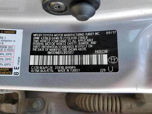2018 TOYOTA C-HR XLE NMTKHMBX4JR035057