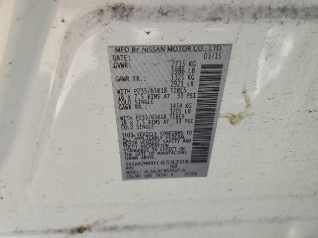 2015 NISSAN PATHFINDER 5N1AR2MN9FC659208