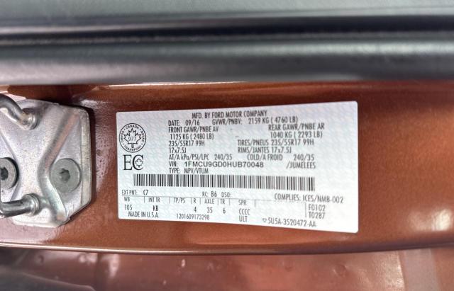 1FMCU9GD0HUB70048 2017 FORD ESCAPE - Image 10