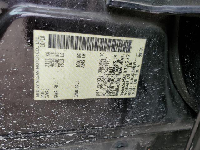 2011 Nissan Maxima S VIN: 1N4AA5AP5BC815537 Lot: 50027844