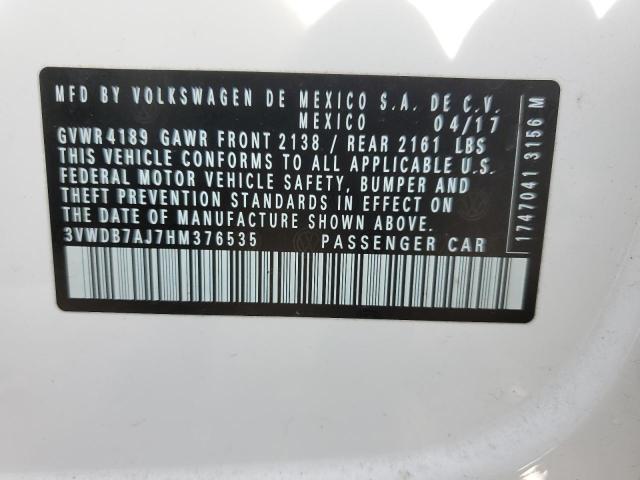 2017 VOLKSWAGEN JETTA SE 3VWDB7AJ7HM376535