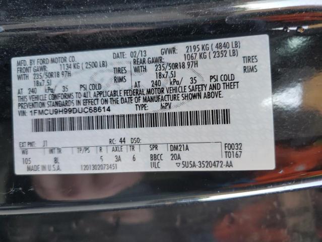 2013 Ford Escape Sel VIN: 1FMCU9H99DUC68614 Lot: 44781864