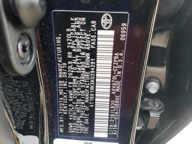 2019 TOYOTA CAMRY - 4T1B61HKXKU294291