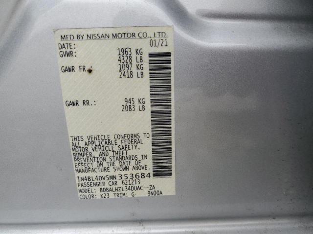 2021 NISSAN ALTIMA SV - 1N4BL4DV5MN353684