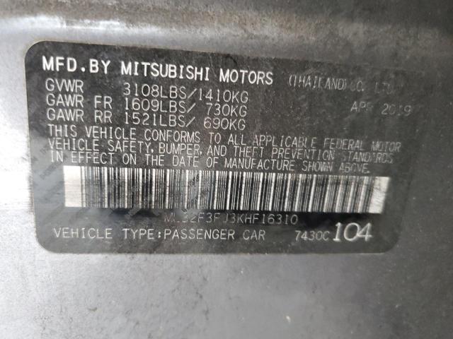 2019 MITSUBISHI MIRAGE G4 ML32F3FJ3KHF16310