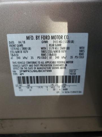 2018 FORD EDGE SEL 2FMPK3J90JBC07099