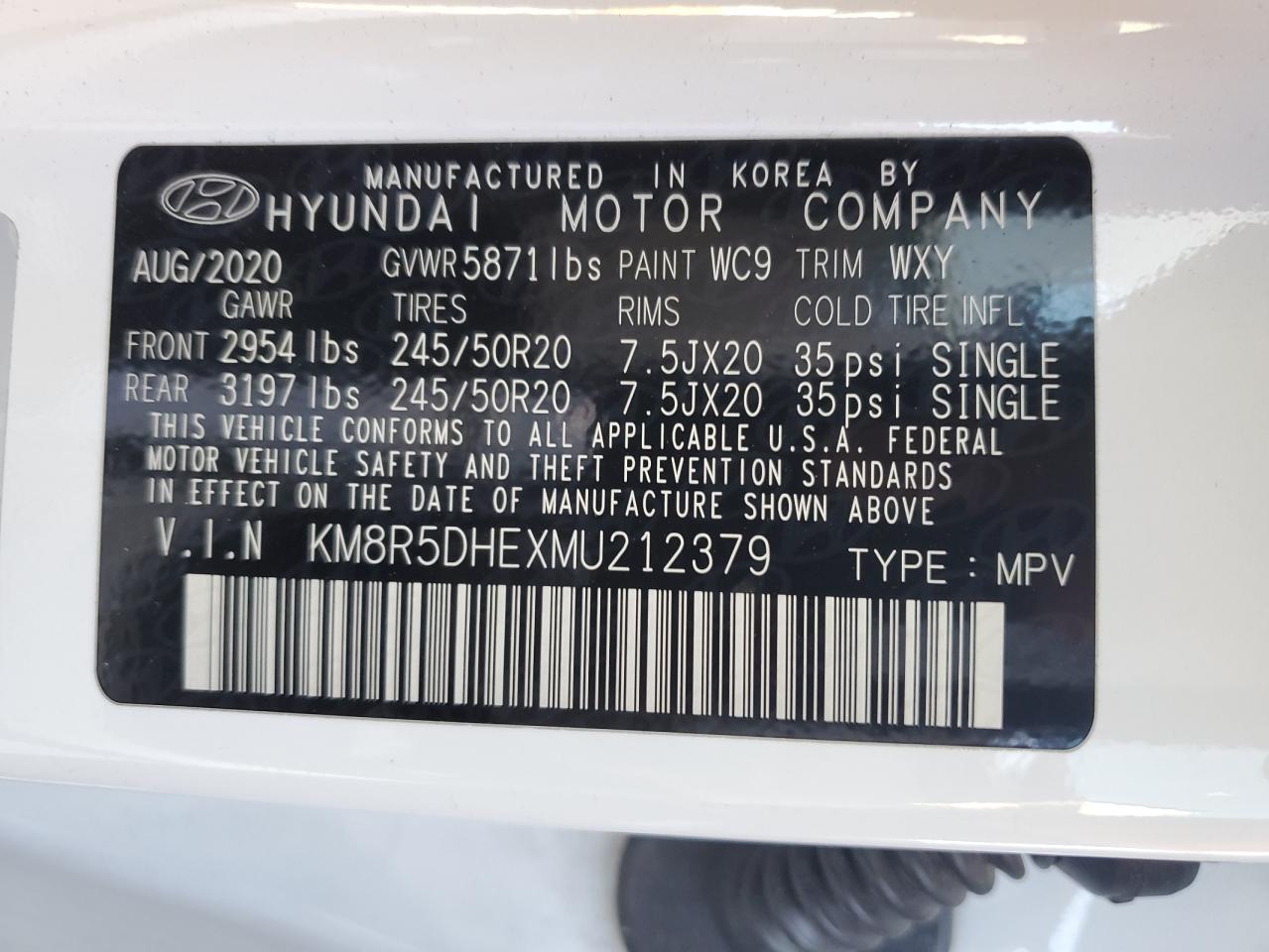 2021 Hyundai Palisade Limited vin: KM8R5DHEXMU212379