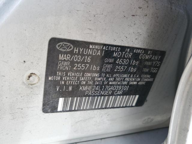 KMHE24L17GA039101 | 2016 Hyundai sonata hybrid