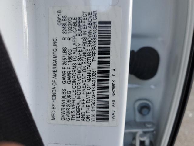 2018 Honda Accord Hybrid VIN: 1HGCV3F13JA010261 Lot: 42636814