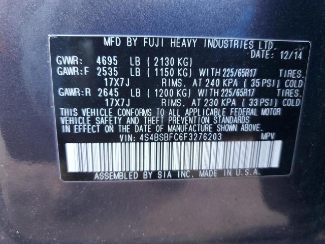 2015 SUBARU OUTBACK 2. 4S4BSBFC6F3276203